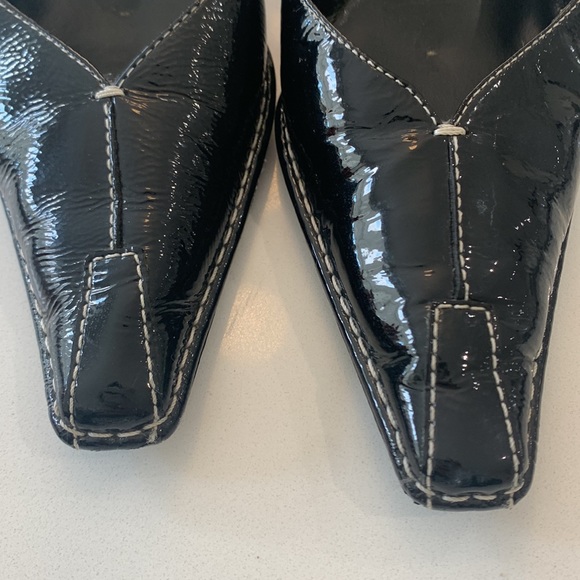 Black, parent leather sling-back heels brand VS - Picture 5 of 6